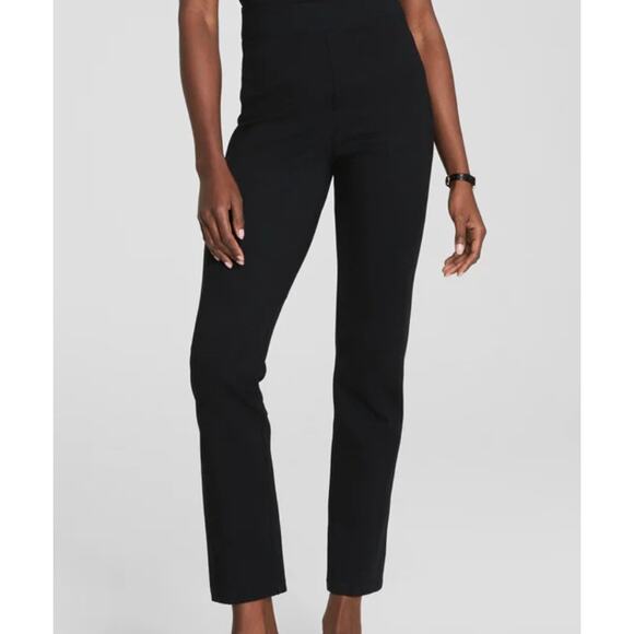 Spanx The Perfect Pant Slim Straight XL Petite Ponte Stretch Black 20254Q - Picture 1 of 8